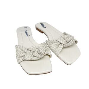 Marc‎ Fisher LTD Women's Marlon Flat Sandals Cream Leather Braided Size 6M